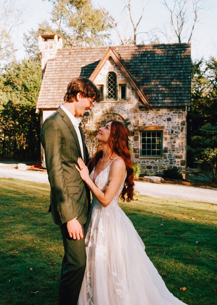 North Georgia wedding captured on film of Julia and Noah surrounded by mountain landscape