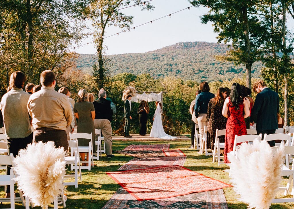 North Georgia wedding captured on film of Julia and Noah surrounded by mountain landscape