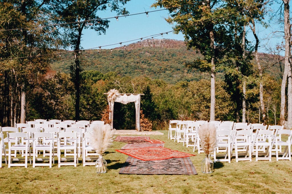 North Georgia wedding captured on film of Julia and Noah surrounded by mountain landscape